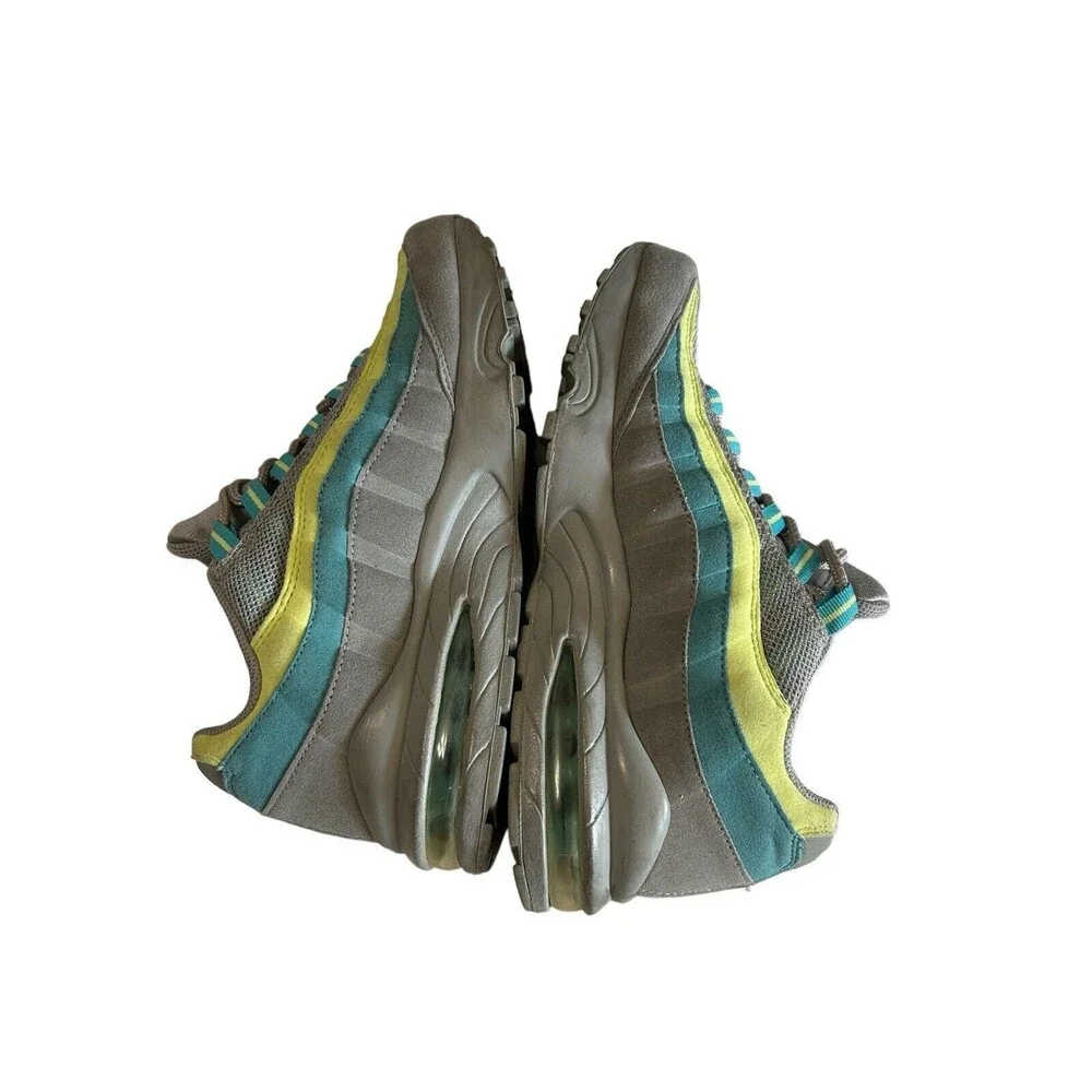 Nike Air Max '95 Womens  Gray Yellow Blue  Retro Running Athletic Sneake…